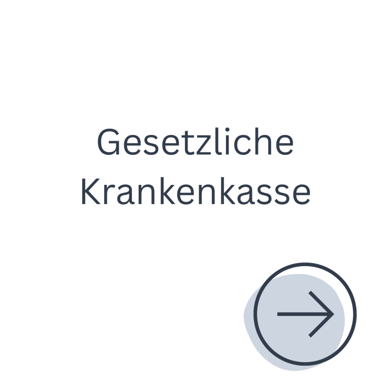 Text "Gesetzliche Krankenkasse" mit einem Pfeil nach rechts
