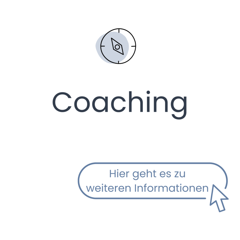 Kompass-Icon mit dem Text "Coaching" und einem Hinweis auf weitere Informationen